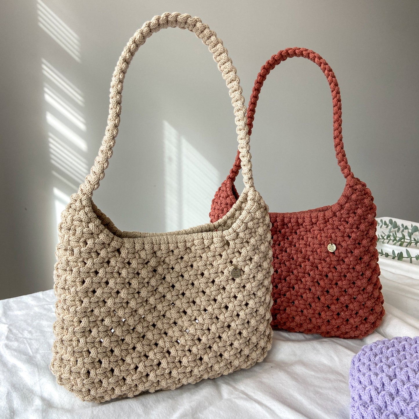 "Zesty" Macrame Hobo Bag