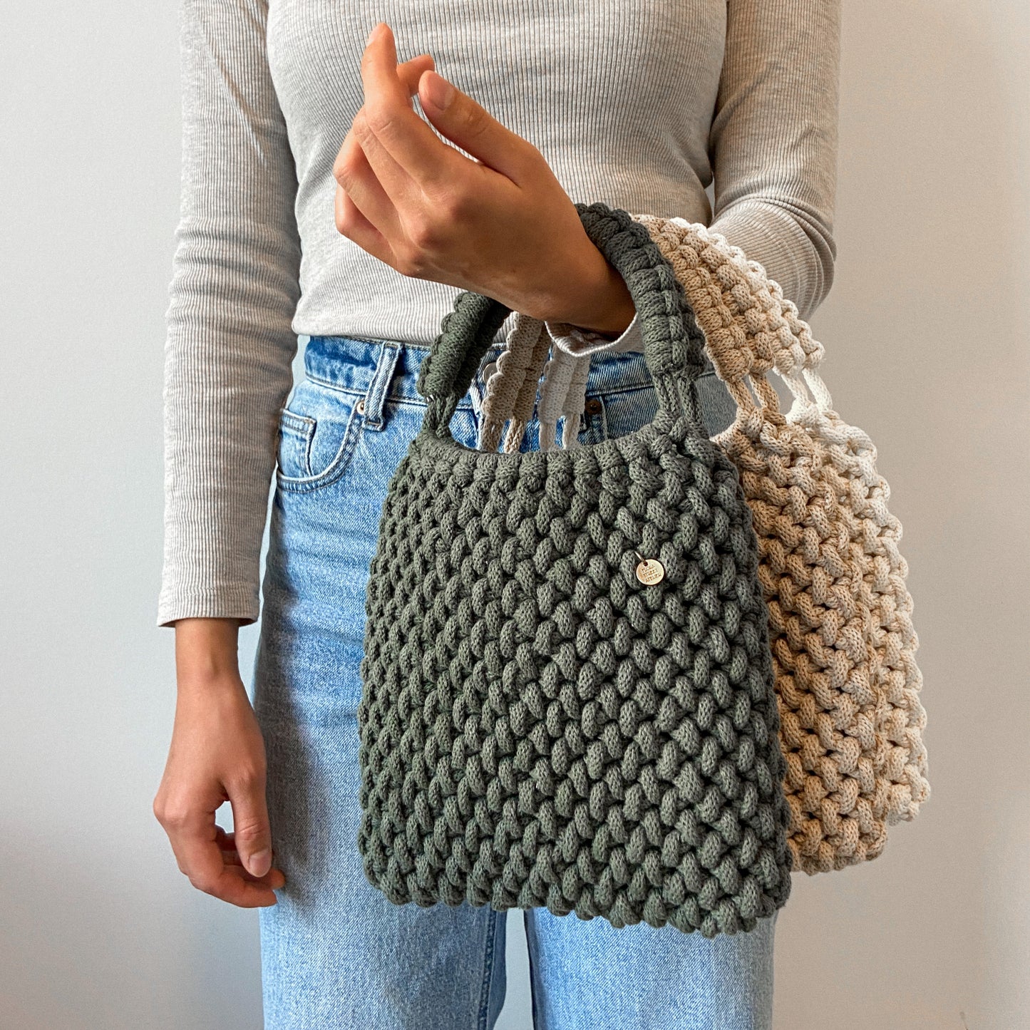 "Kiwi" Macrame Tote Bag