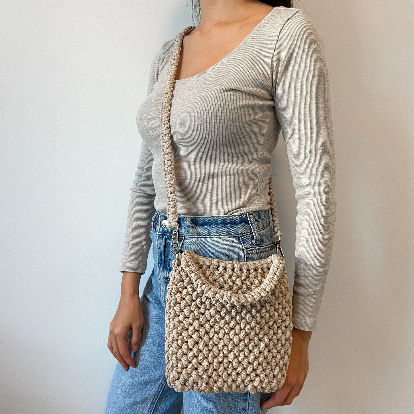 "Kiwi" Macrame Tote Bag