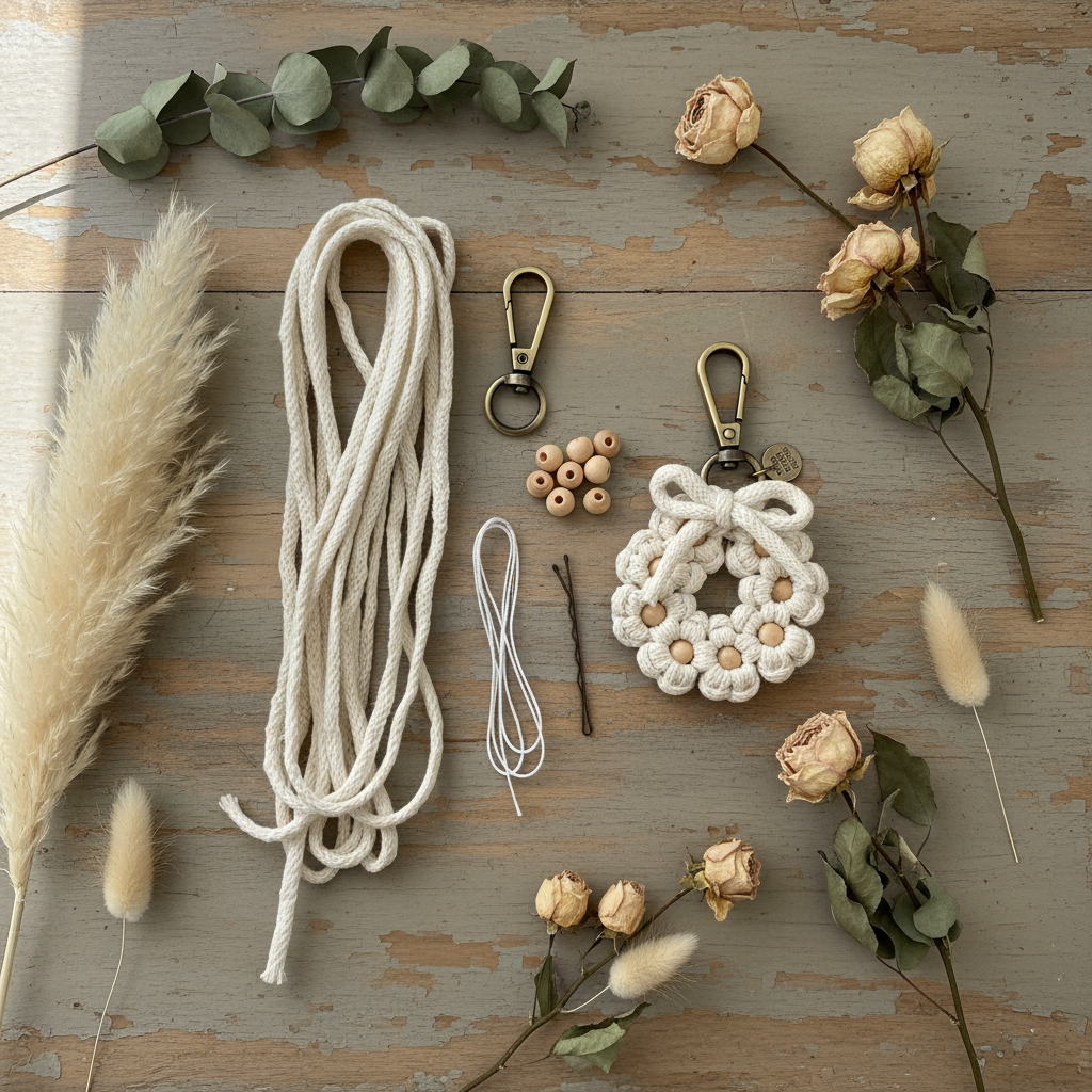 DIY-Kit | Makramee "Flower Hour" Schlüsselanhänger