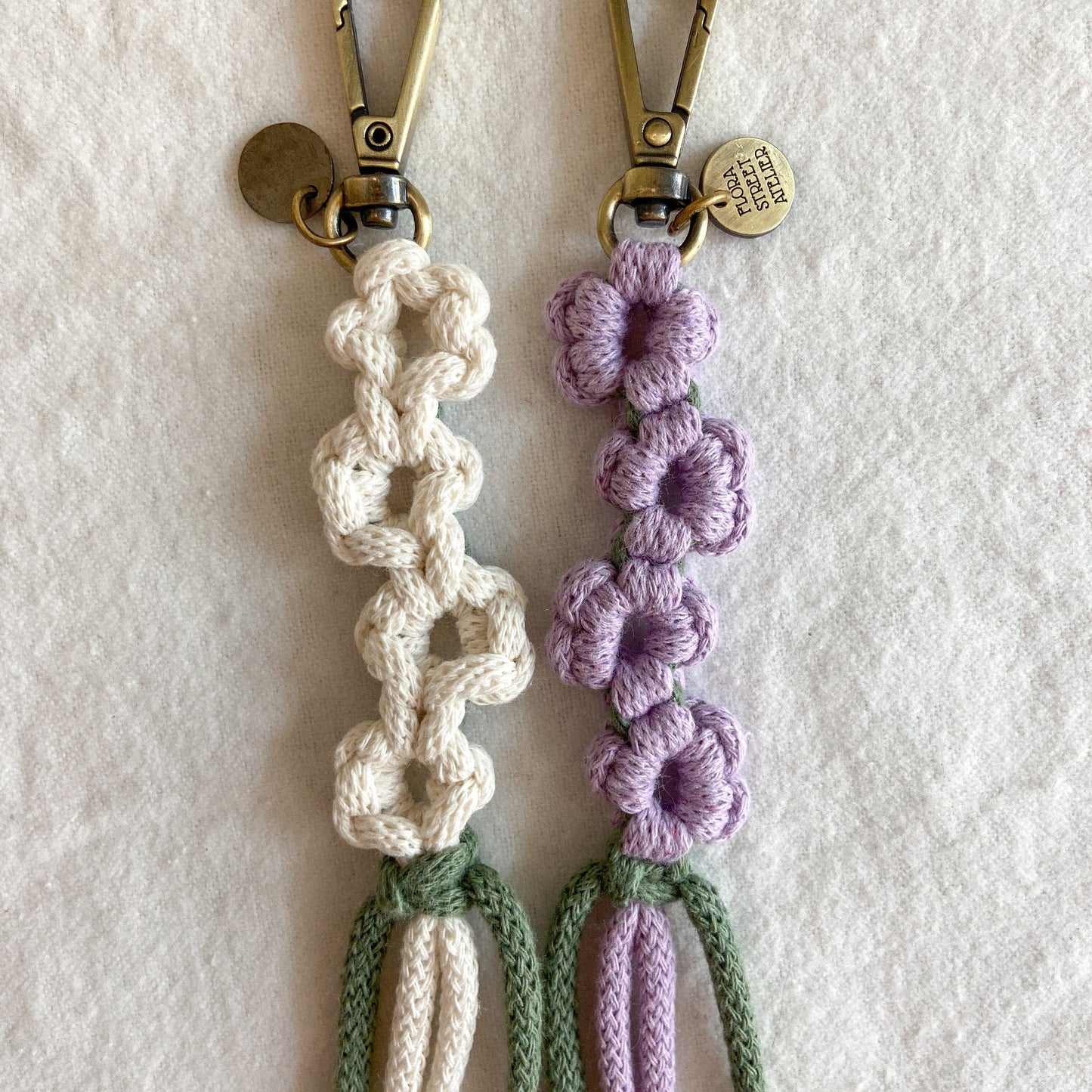 Flora Street Atelier DIY Kit | Macrame "Wild Flower" Keychain