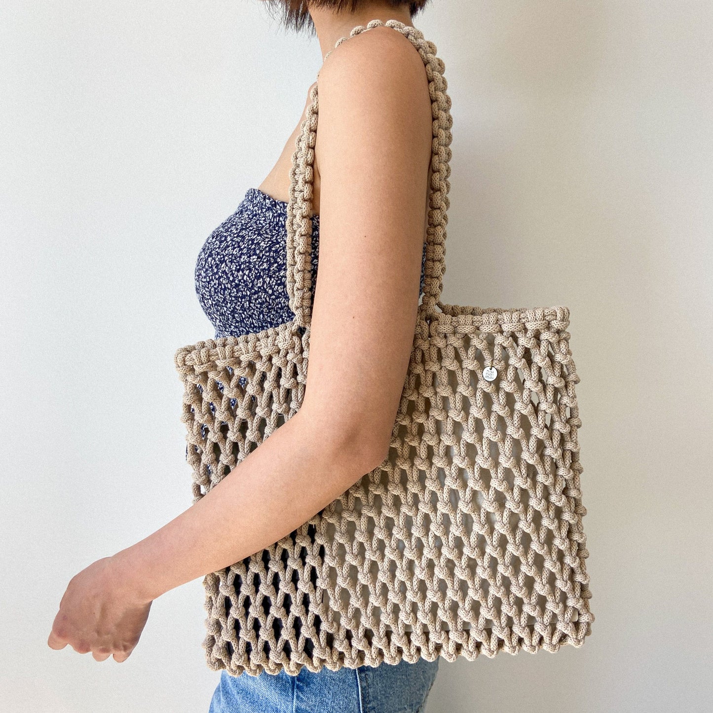 Flora Street Atelier Handmade Macrame Bag "Easy-Breezy" Macrame Tote Bag
