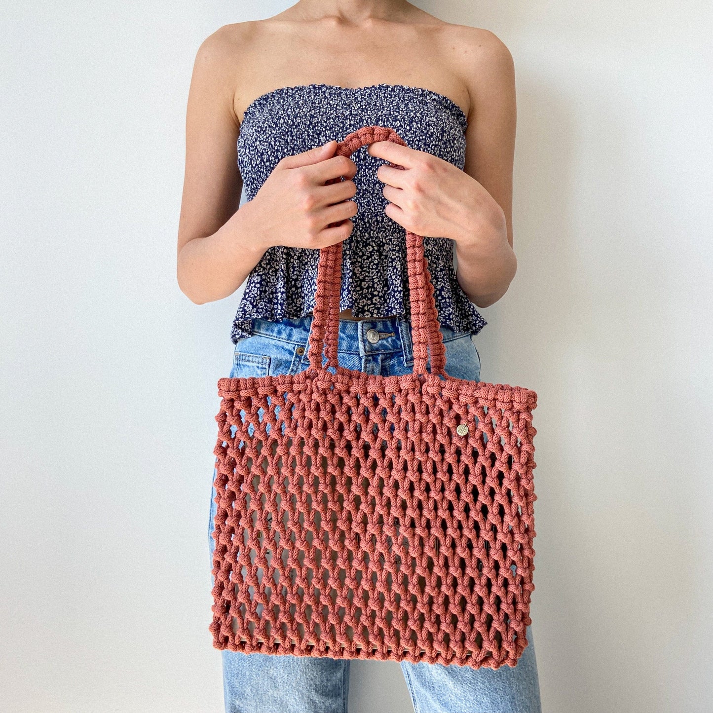 Flora Street Atelier Handmade Macrame Bag "Easy-Breezy" Macrame Tote Bag