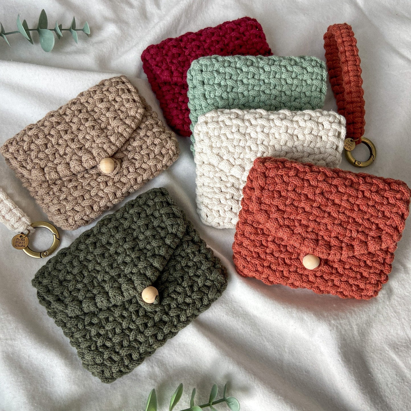 Flora Street Atelier Handmade Macrame Wallet "French Beret" Macrame Card Wallet | Pouch