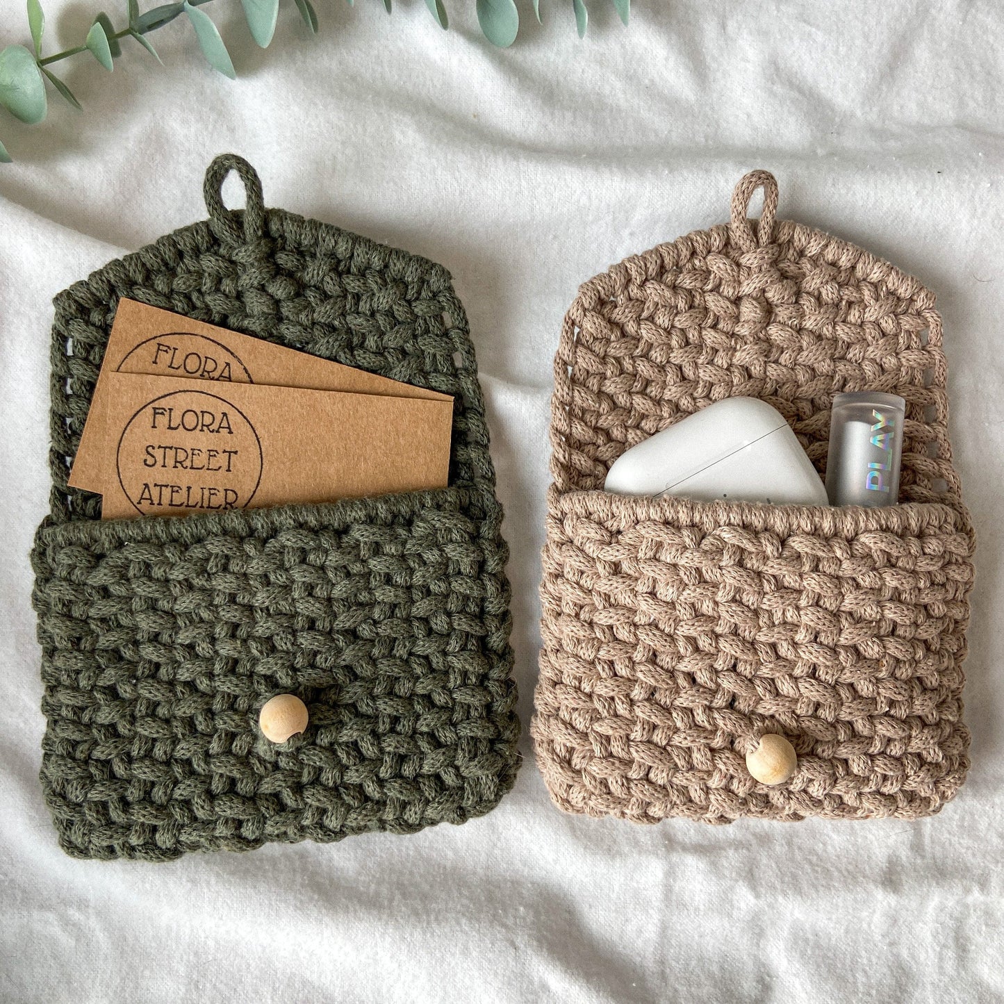 Flora Street Atelier Handmade Macrame Wallet "French Beret" Macrame Card Wallet | Pouch