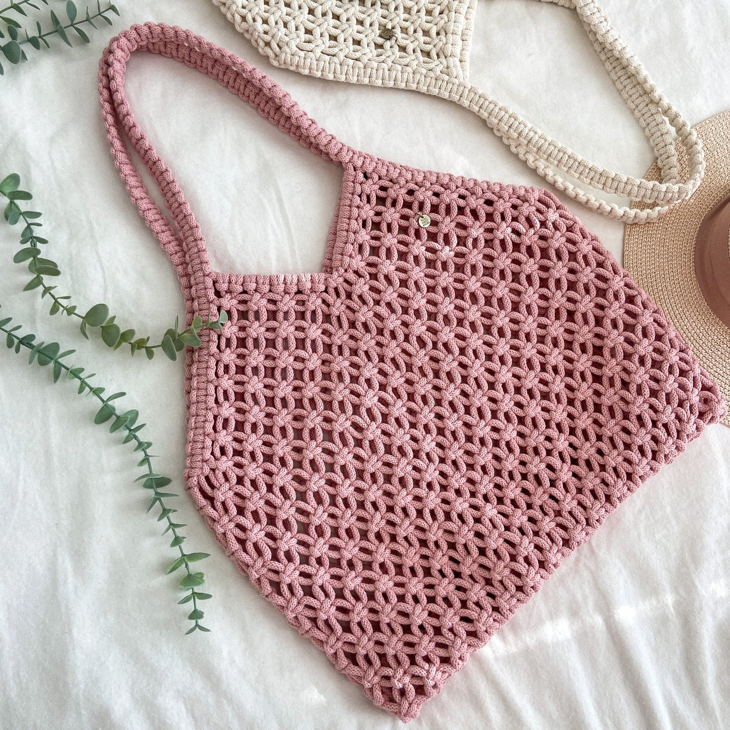 Flora Street Atelier Handmade Macrame Bag "Sun-kissed" Macrame Large Tote Bag | Beach Bag