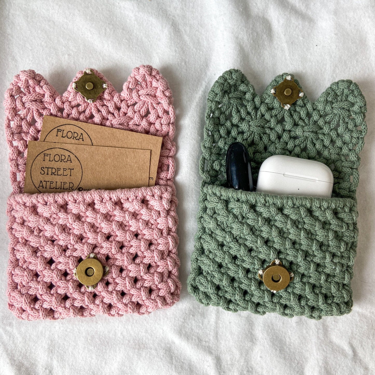 Flora Street Atelier Handmade Macrame Wallet "Sweet & Sour" Macrame Card Wallet | Pouch