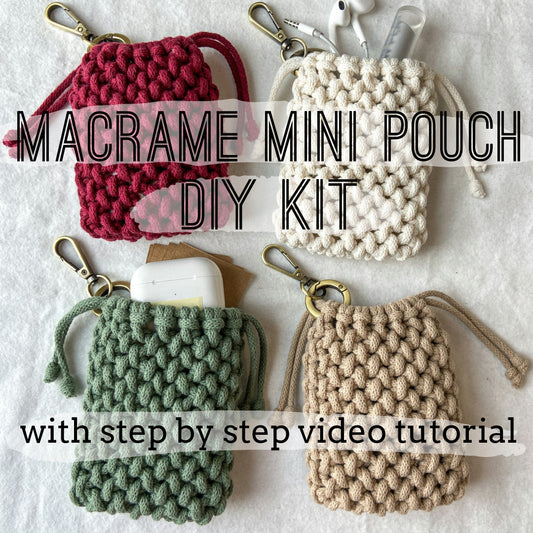 DIY Kit | Macrame "Blackberry" Mini Pouch Keychain