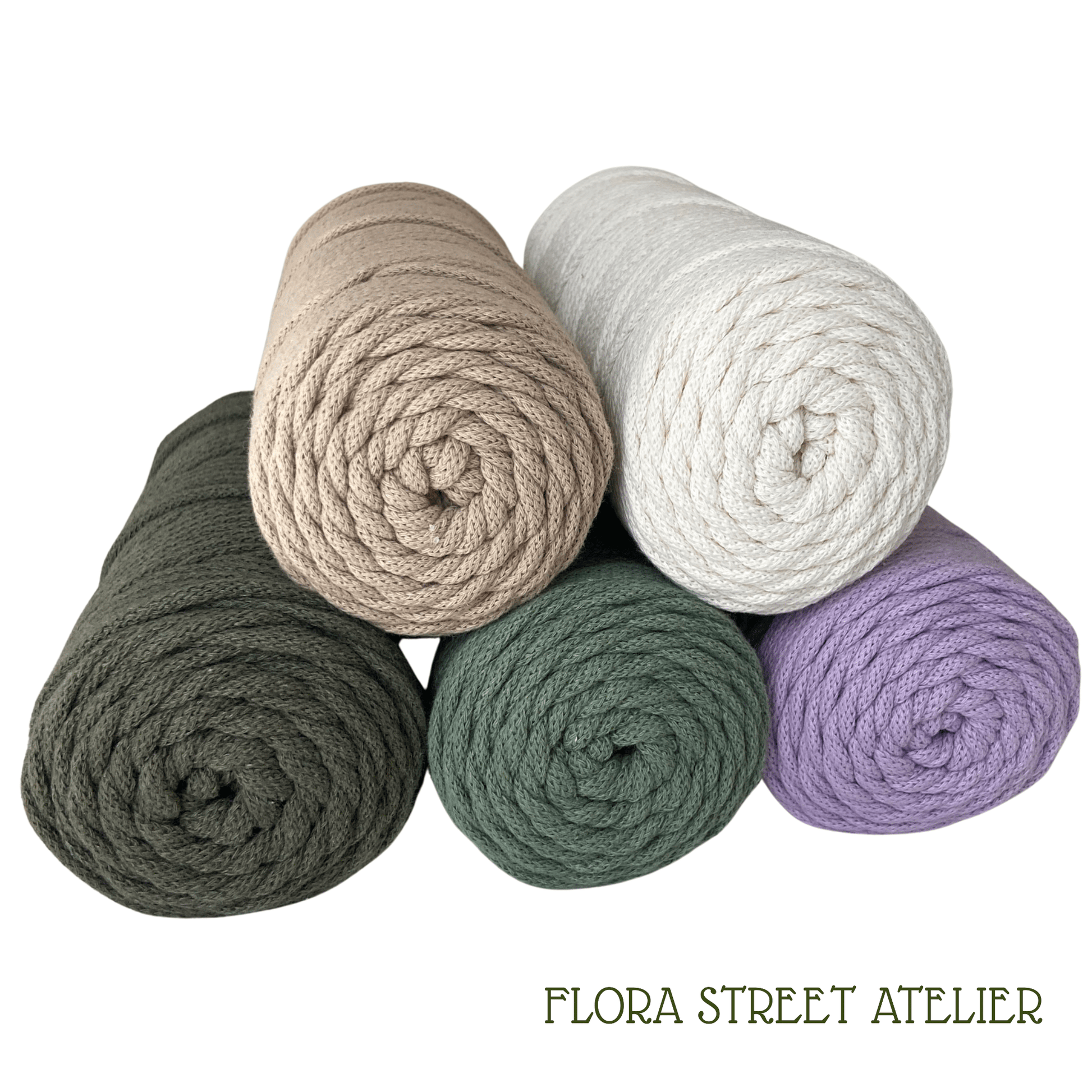Flora Street Atelier Braided Macrame Cord Braided Cotton Cord 3mm (100 m) | Macrame rope, Crochet cord