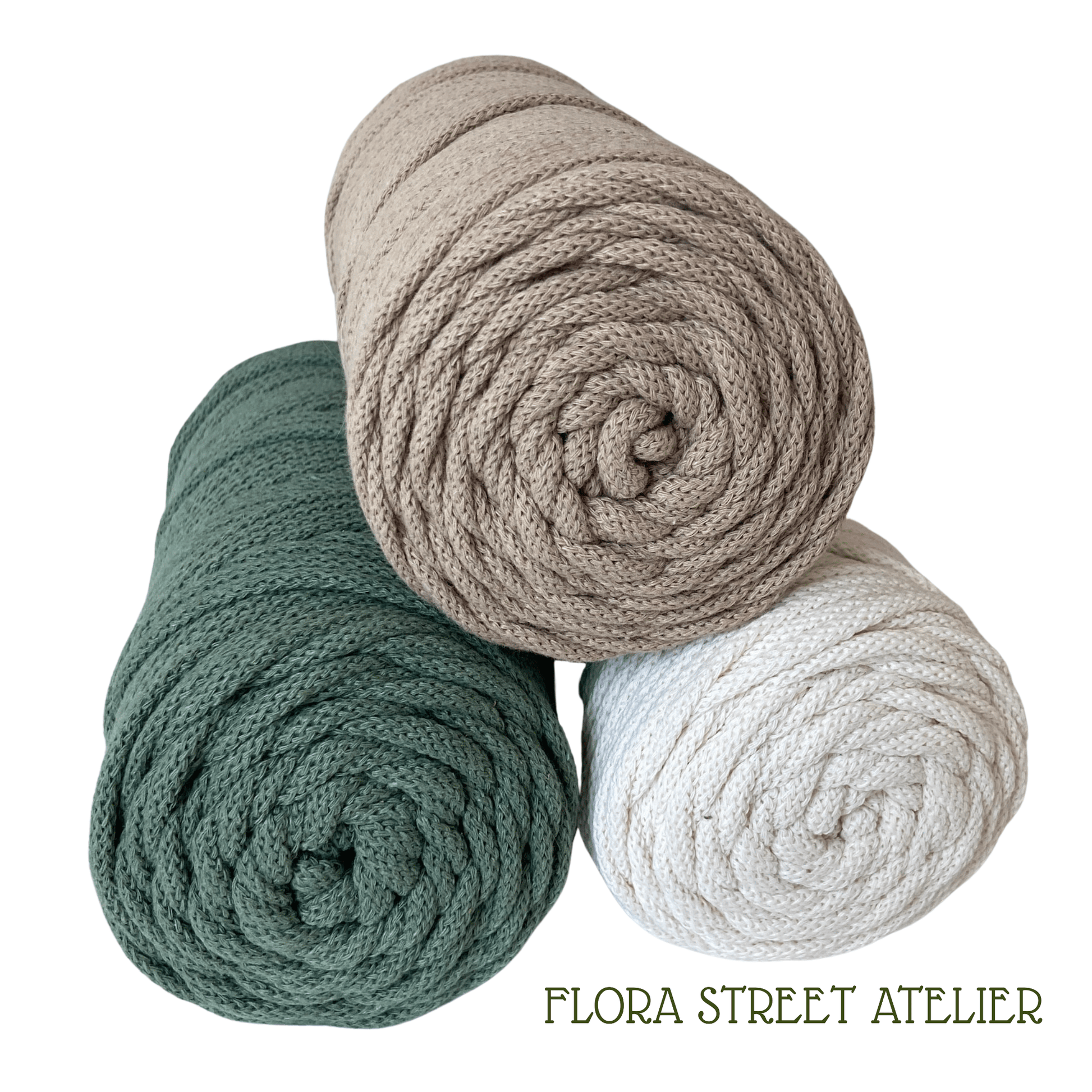 Flora Street Atelier Braided Macrame Cord Braided Cotton Cord 5mm (100 m) | Macrame rope, Crochet cord