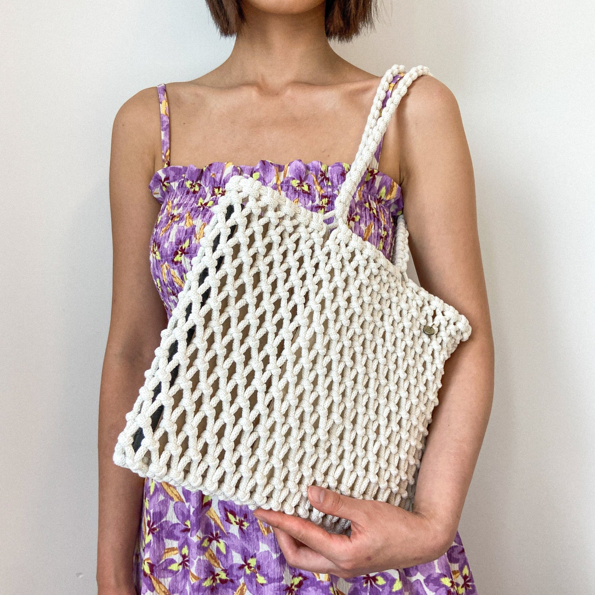 Flora Street Atelier Handmade Macrame Bag "Easy-Breezy" Macrame Tote Bag