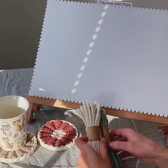 How to make macrame woven coasters with diy kit by flora street atelier