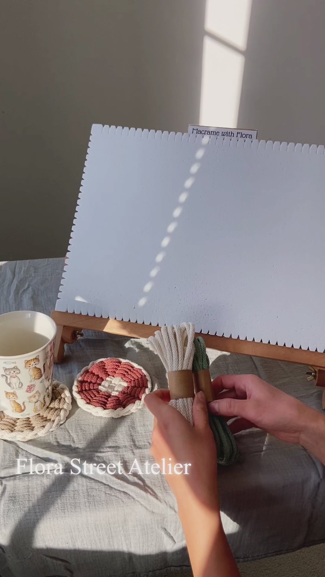 How to make macrame woven coasters with diy kit by flora street atelier