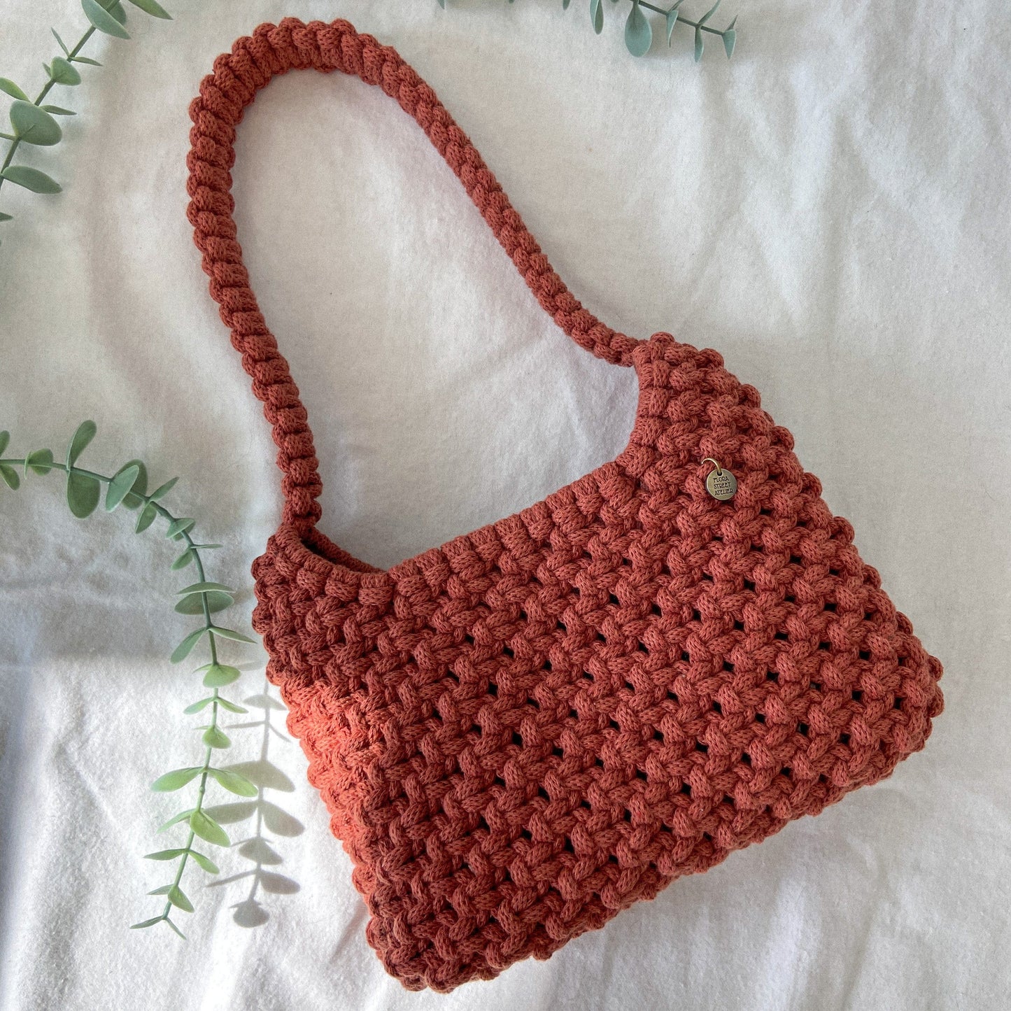 Flora Street Atelier Handmade Macrame Bag "Zesty" Macrame Mini Hobo Bag
